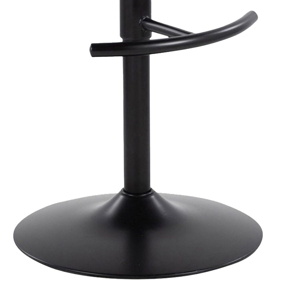 LumiSource Matisse Adjustable Swivel Barstool with Cream Fabric Upholstery in Black (Set of 2), , large