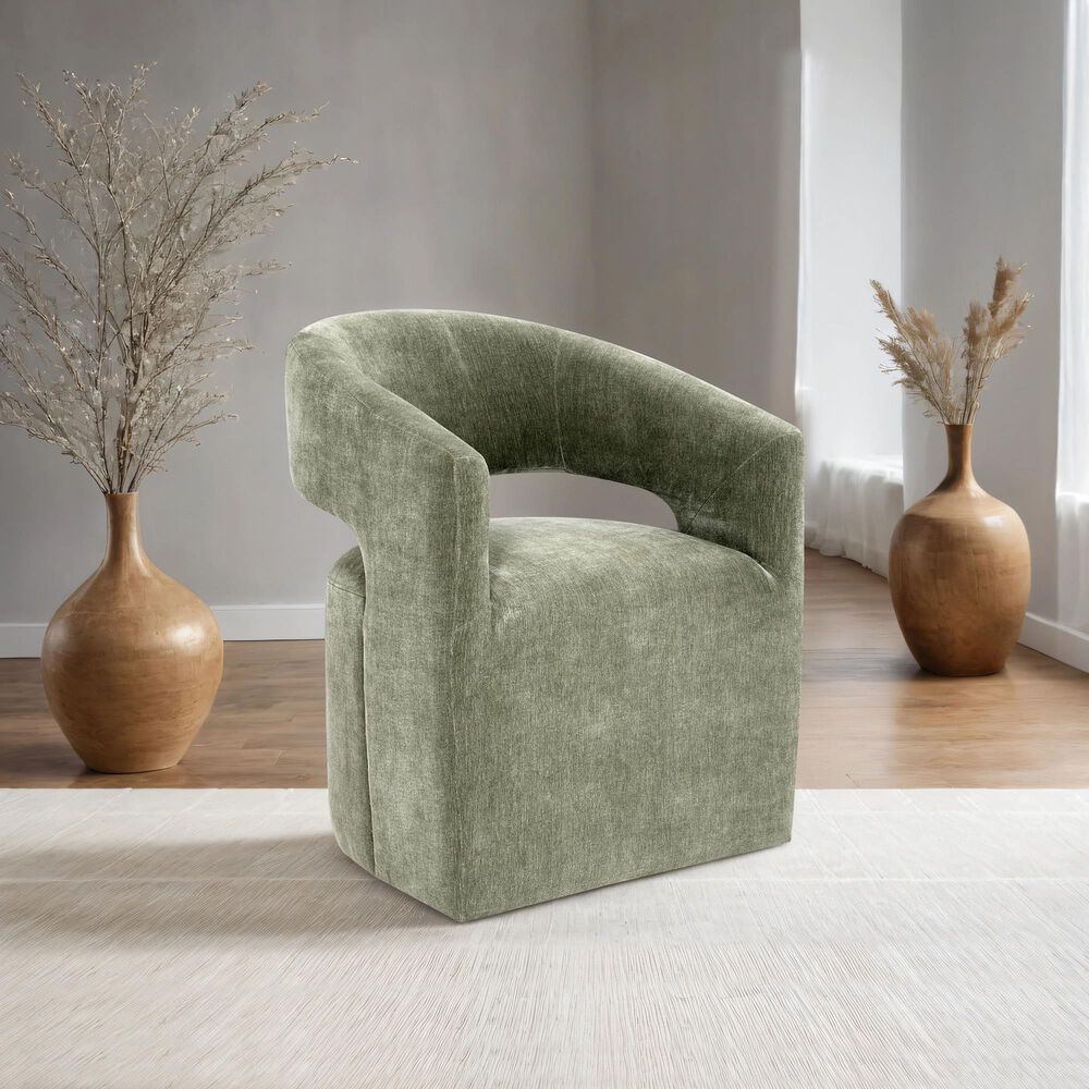 Furniture of America Rivena Modern Arm Chair with Casters in Green, , large