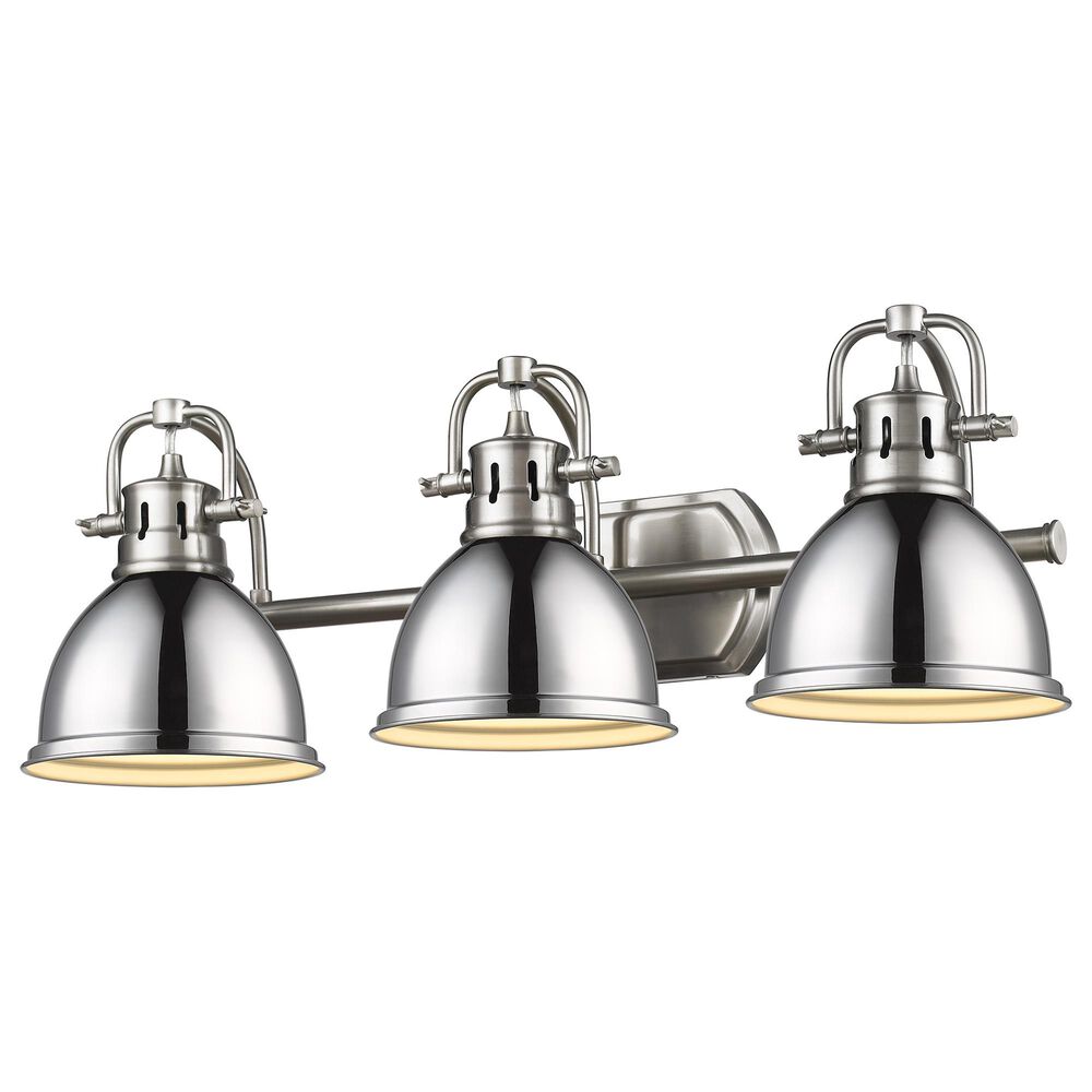 Golden Lighting Duncan 3-Light Bath Vanity in Pewter and Chrome, , large