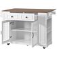 HOMLUX 54" Mobile Kitchen Island with Glass Door Storage in Walnut and White, , large