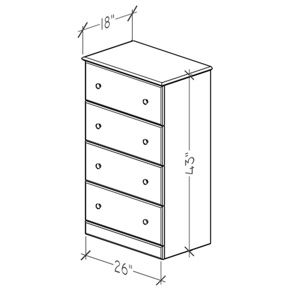 Lemoore Essentials 32" 4-Drawer Chest in Frosted Pine, , large