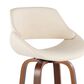 LumiSource Fabrico 30" Swivel Fixed-Height Bar Stool with Cream Faux Leather Upholstery in Black and Walnut (Set of 2), , large