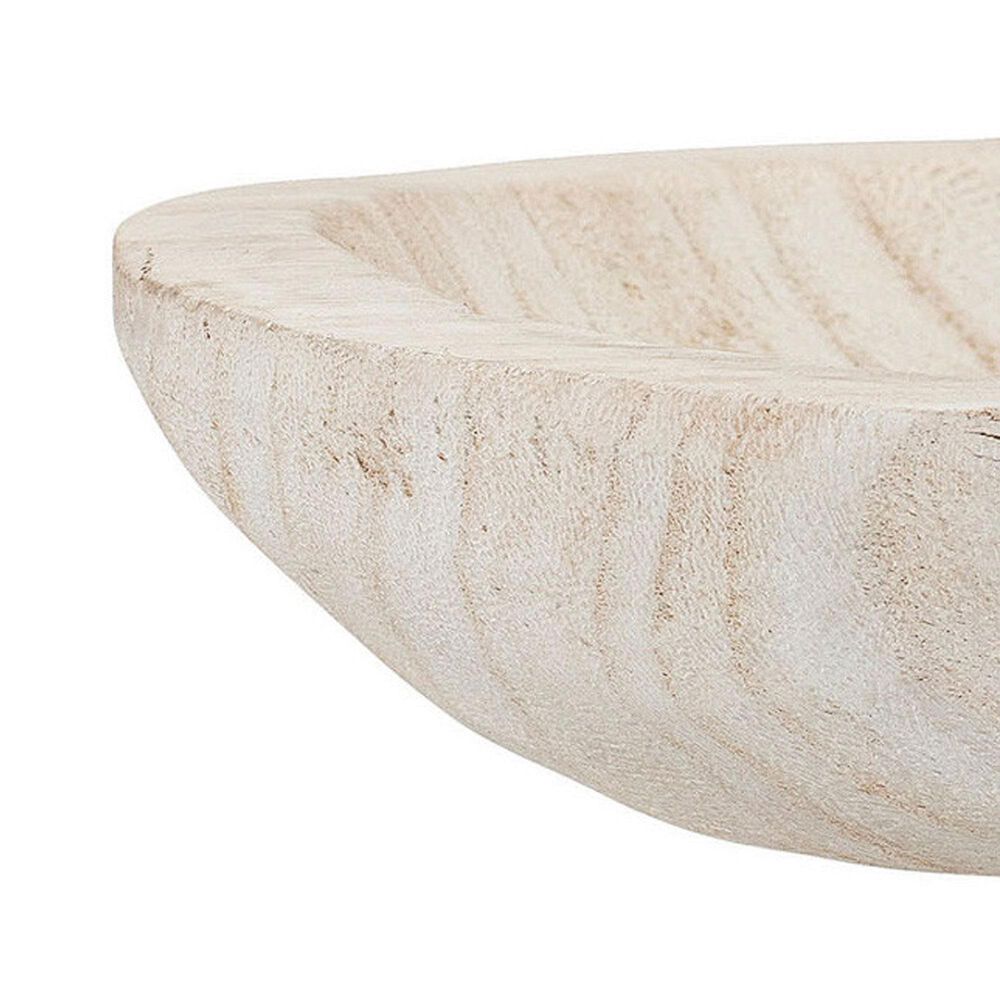 Creative Coop Hand-Carved Wood Bowl in Whitewashed, , large