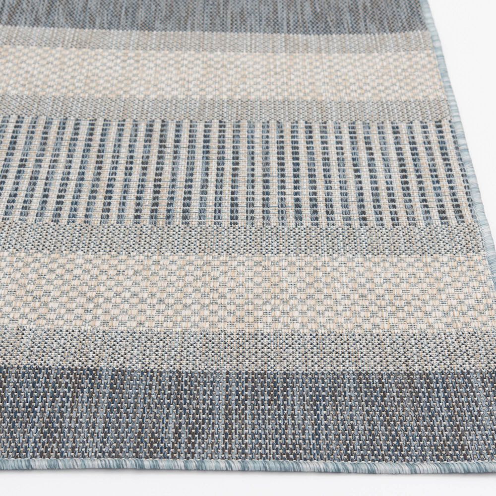 Central Oriental Melbourne Elletta 7&#39;10&quot; x 9&#39;10&quot; Vanilla and Lagoon Area Rug, , large