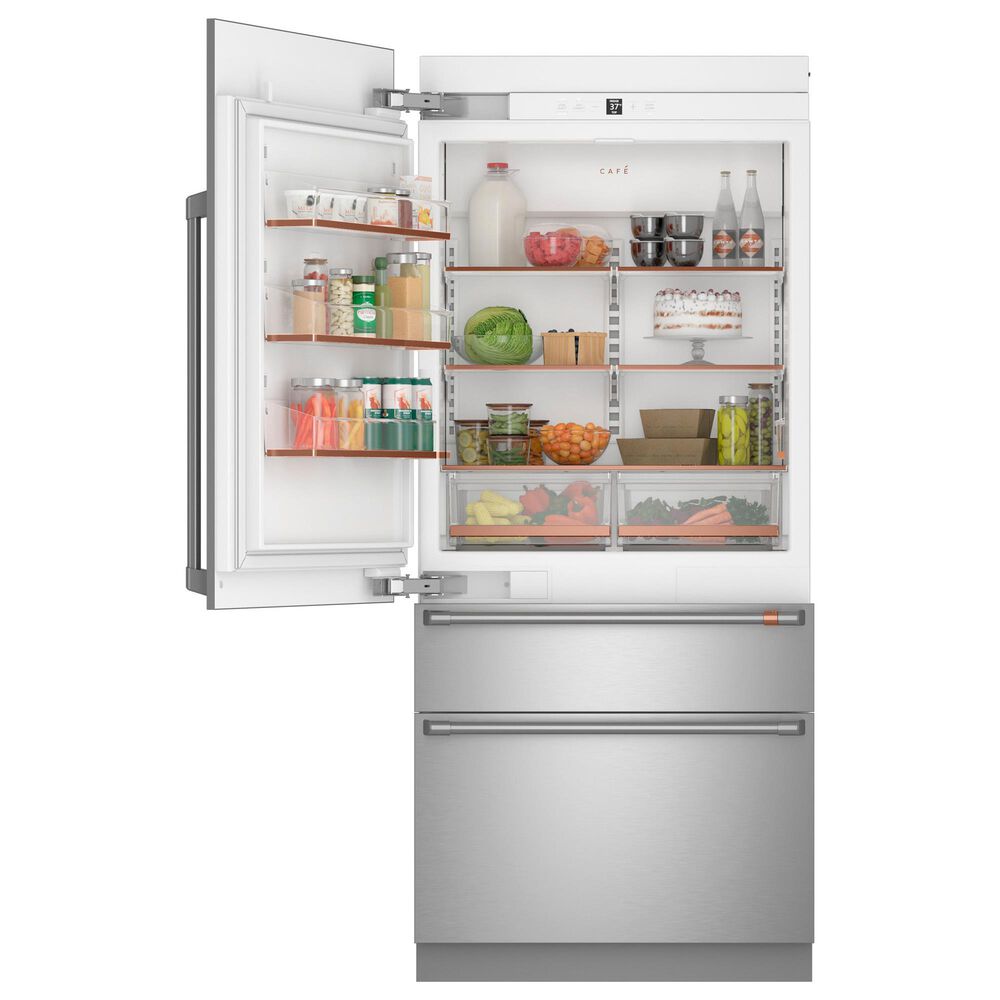 Cafe 20.1 Cu. Ft. Integrated Bottom Freezer Refrigerator with Left Hinge in Stainless Steel, , large