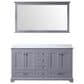 Lexora Home Dukes 60" Double Bathroom Vanity in Espresso with 2 cm White Cultured Marble Top, Rectangular Sinks and 58" Mirror, , large