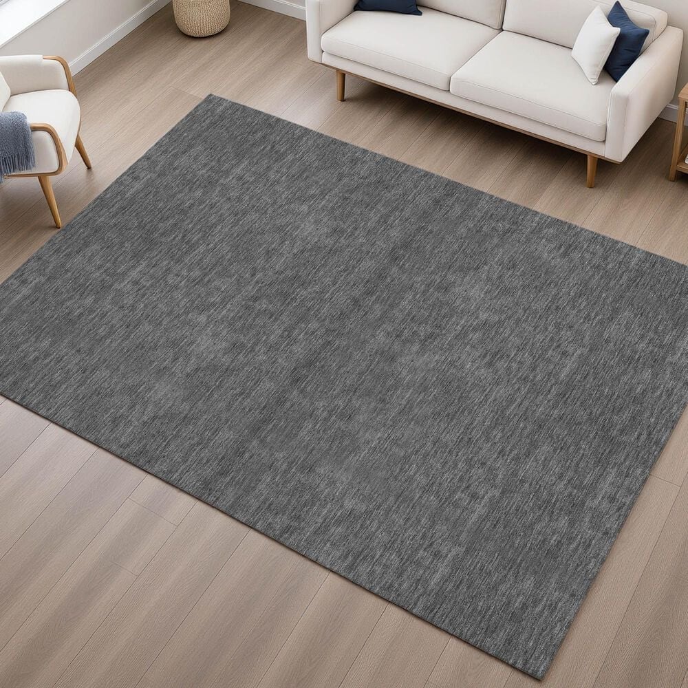 Dalyn Rug Company Soft Essentials Solid Graphite 3' x 5' Area Rug, , large