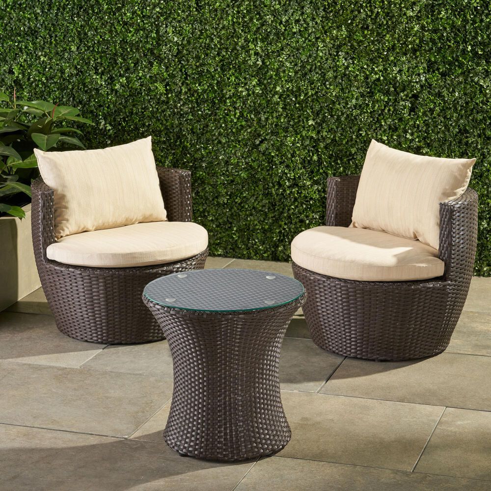 Noble House Kono 3-Piece Patio Chat Set in Brown, , large