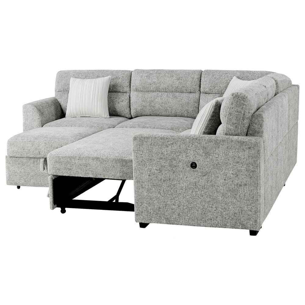 Global Furniture USA Walker 6-Piece Convertible Sectional in Nickel, , large