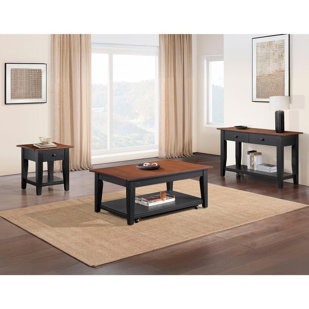 Crystal City Joplin Lift Top Cocktail Table with Casters in Walnut and Ebony, , large