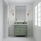 James Martin Vanities Brittany 36" Single Bathroom Vanity in Smokey Celadon with 3 cm Carrara White Marble Top and Rectangular Sink, , large