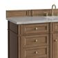 James Martin Brittany 60" Single Bathroom Vanity in Pecan with 3 cm Victorian Silver Silestone Top, Rectangular Sink and FreePower Wireless Charger, , large