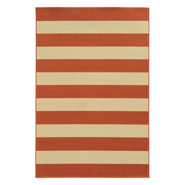 Oriental Weavers Riviera 4768B 6"7" x 9"6" Orange Area Rug, , large