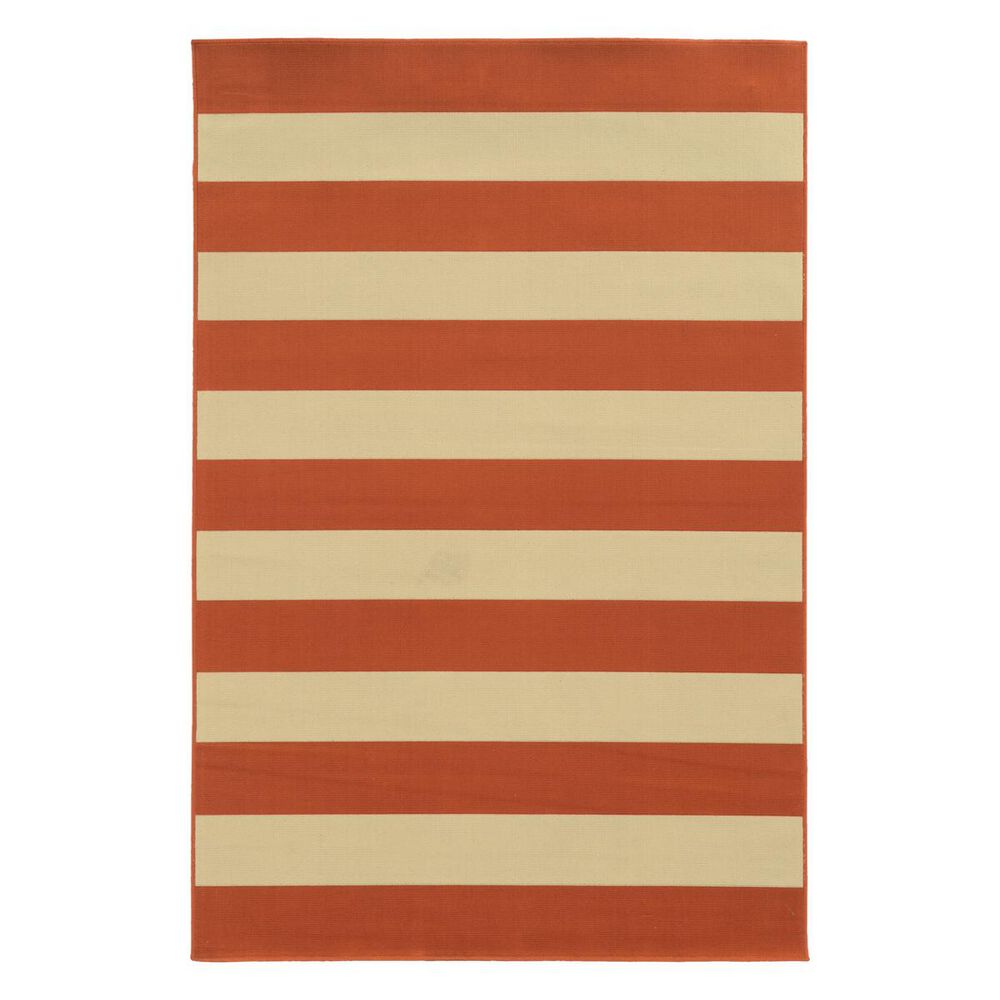 Oriental Weavers Riviera 4768B 6"7" x 9"6" Orange Area Rug, , large