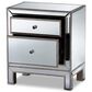 Baxton Studio Fadri 2 Drawer Nightstand in Mirrored, , large