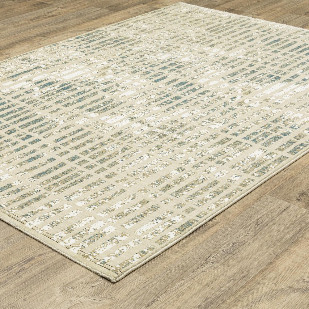 Oriental Weavers Reed RE12W 9&#39;10&quot; x 12&#39;10&quot; Ivory and Blue Area Rug, , large