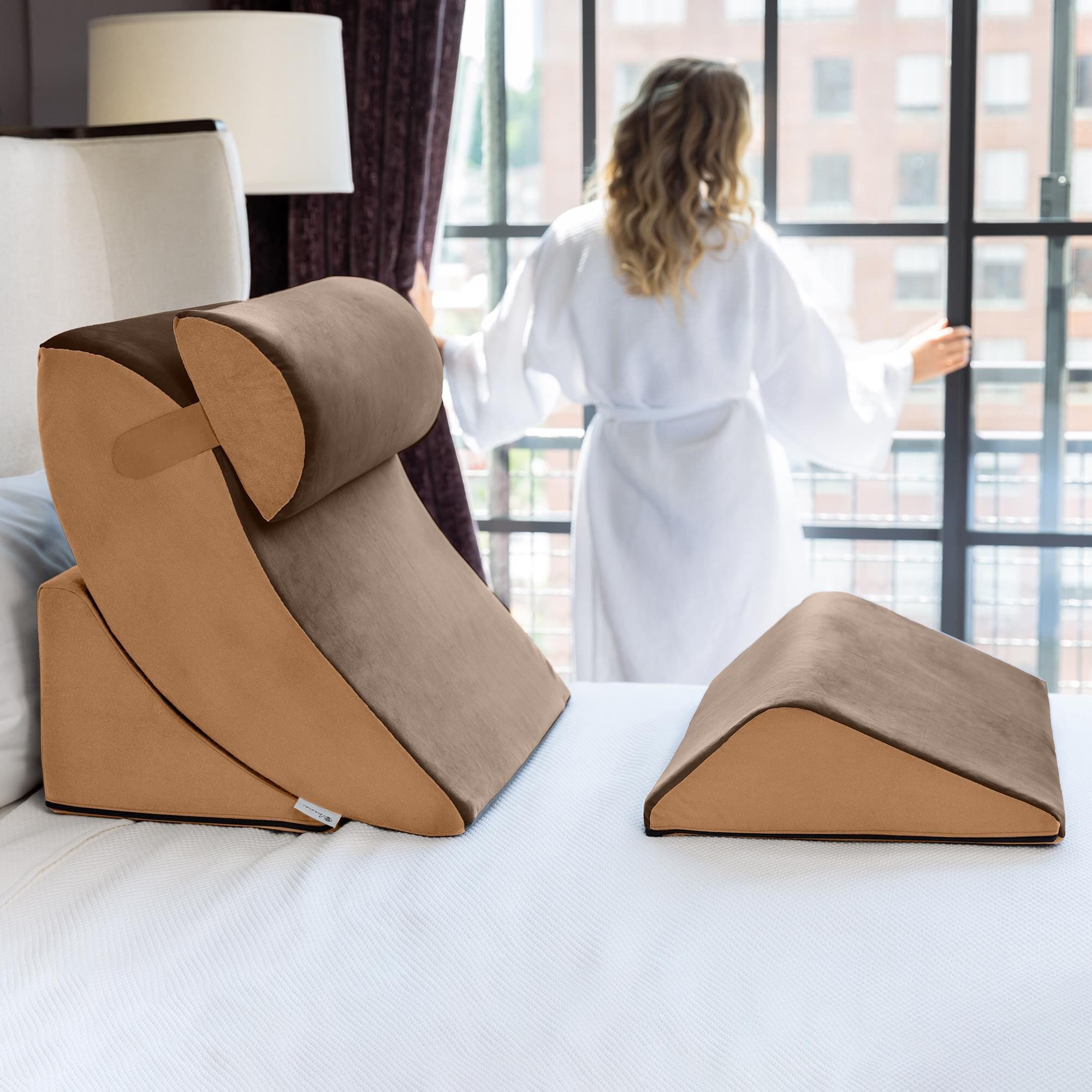 Jaxx Avana Kind Bed Orthopedic Support Pillow Comfort System in Mocha Sage Shop NFM