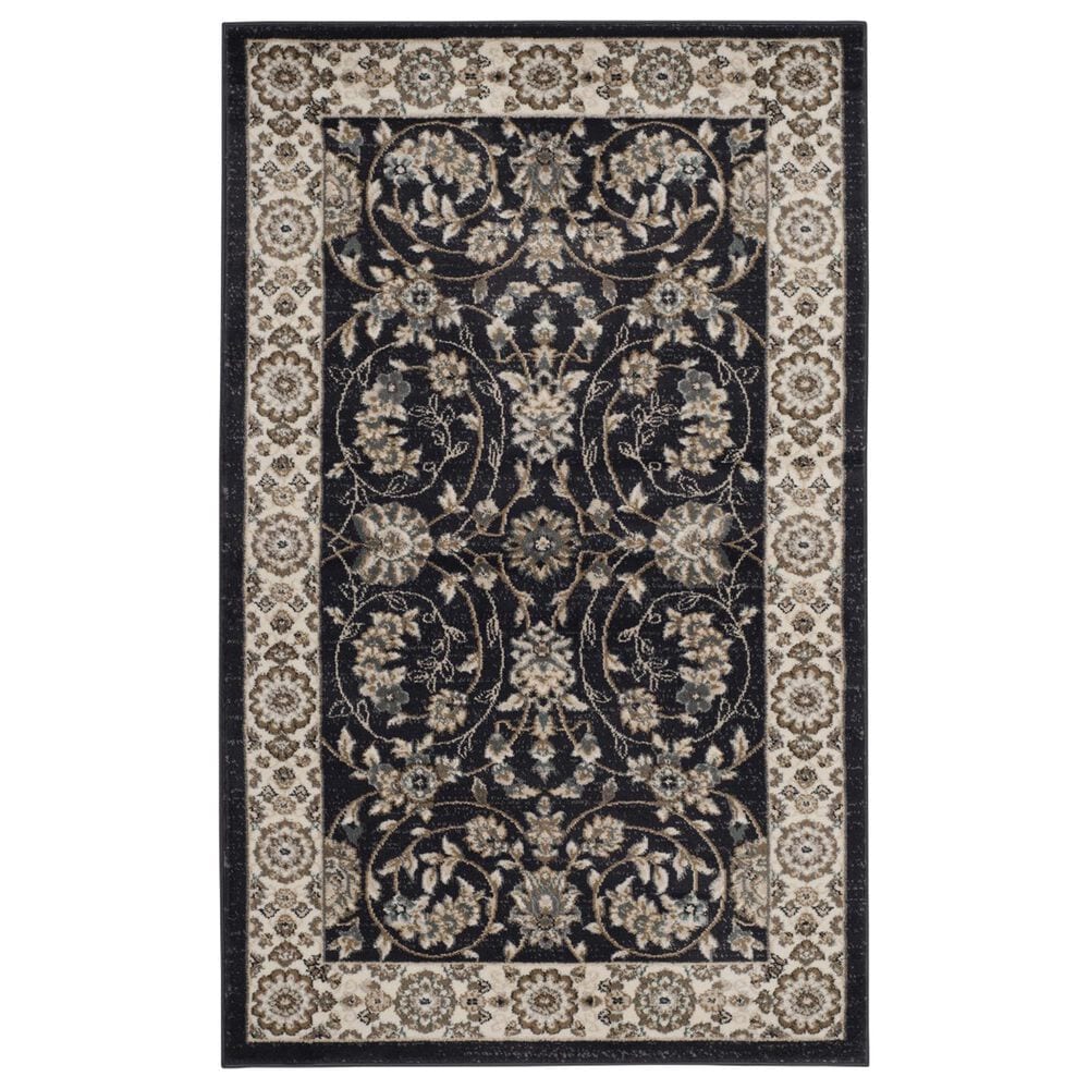 Safavieh Lyndhurst 4" x 6" Anthracite and Cream Area Rug, , large