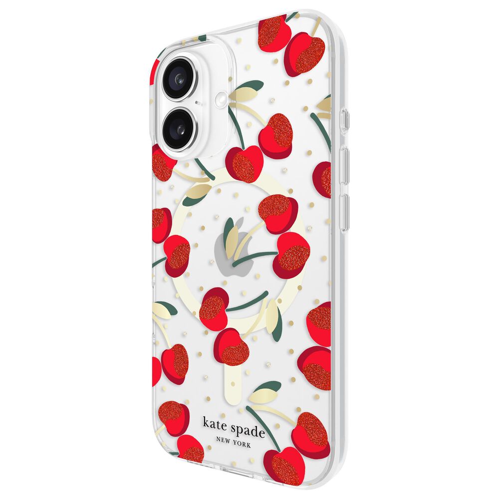 Kate Spade Protective MagSafe Case for iPhone 16 in Cherry Dot, , large