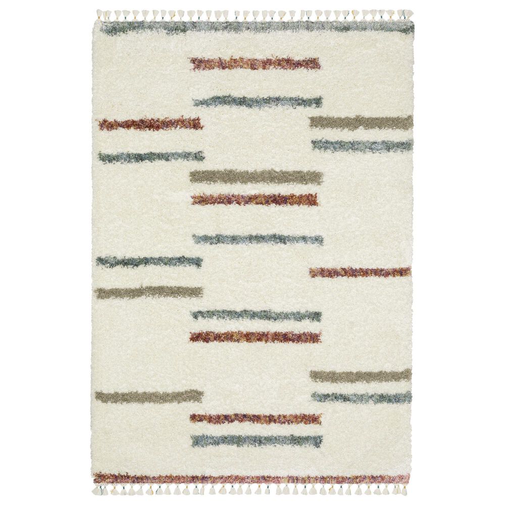Oriental Weavers Axis Striped 2"3" x 7"6" Ivory Runner, , large