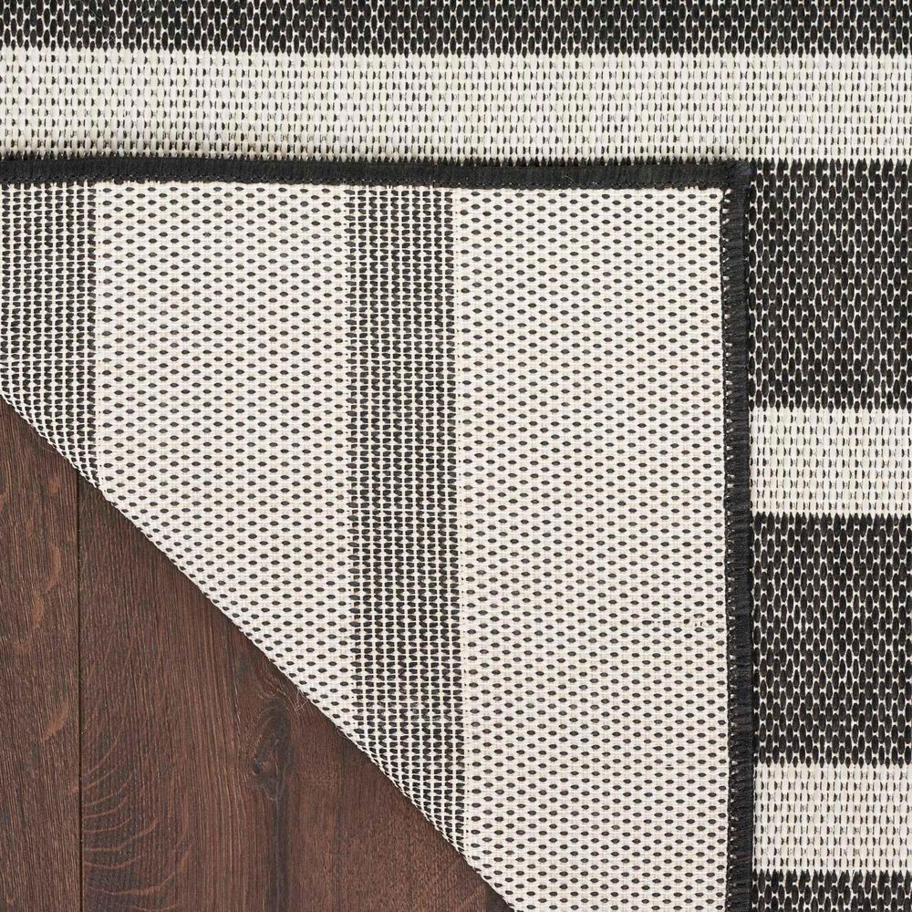 Nourison Positano POS03 Black and Ivory 4&#39; x 6&#39; Indoor/Outdoor Area Rug, , large