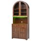 HOMLUX 75" Arched Kitchen Pantry Cabinet with LED Light in Walnut, , large