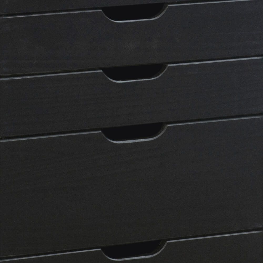 Linon Home Decor Cary 8-Drawer Rolling Cart in Black, , large