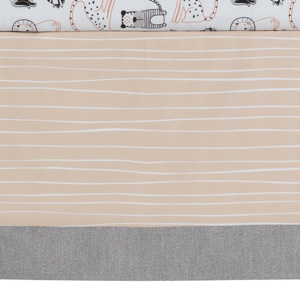 Lambs and Ivy Patchwork Jungle 4-Piece Crib Bedding Set in Heather Gray, Creamy and White, , large