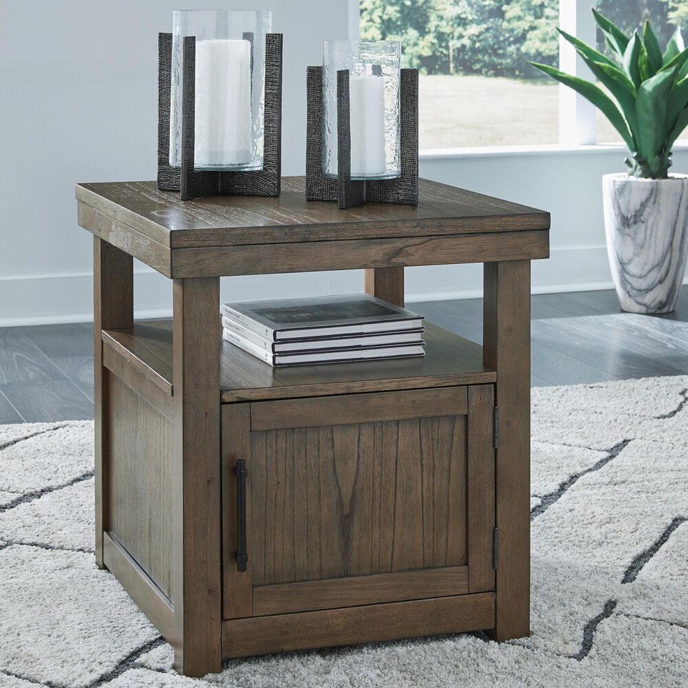 Ashley Boardernest Rectangular End Table in Brown, , large