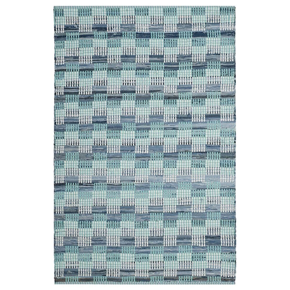 Safavieh Montauk Geometric 4" x 6" Turquoise and Multicolor Area Rug, , large