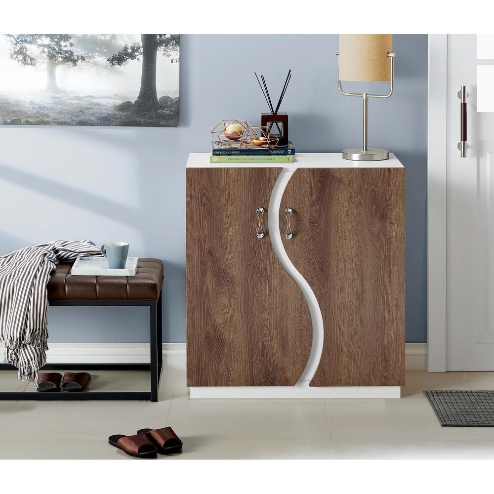 Furniture of America Edwards 8-Shelf Shoe Cabinet in White, , large