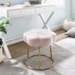 Linon Home Decor Seraphina Vanity Stool with Pink Cushion in Gold, , large