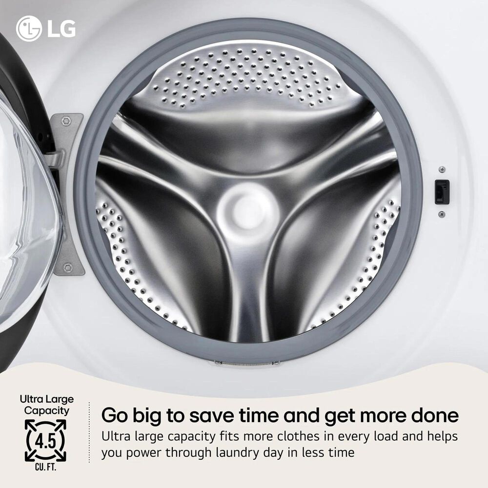 LG 4.5 Cu. Ft. Smart Front Load Washer in White, , large