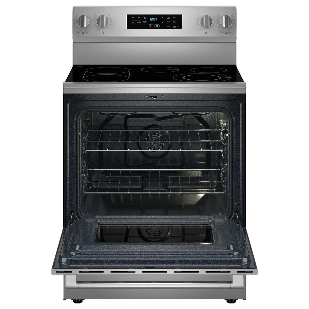 Maytag 2-Piece Kitchen Package with 1.1 Cu. Ft. Over-the-Range Flush Microwave and 5.3 Cu. Ft. Electric Range in Fingerprint Resistant Stainless Steel, , large