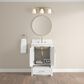 37B Lucerne 24" Single Bathroom Vanity Cabinet in Bright White with Marble Top and Backsplash, , large