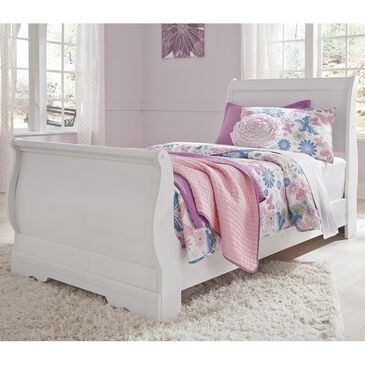 Signature Design by Ashley Anarasia Twin Sleigh Bed in White, , large