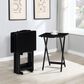 Coaster Donna 4-Piece TV Tray Table Set with Stand in Black, , large