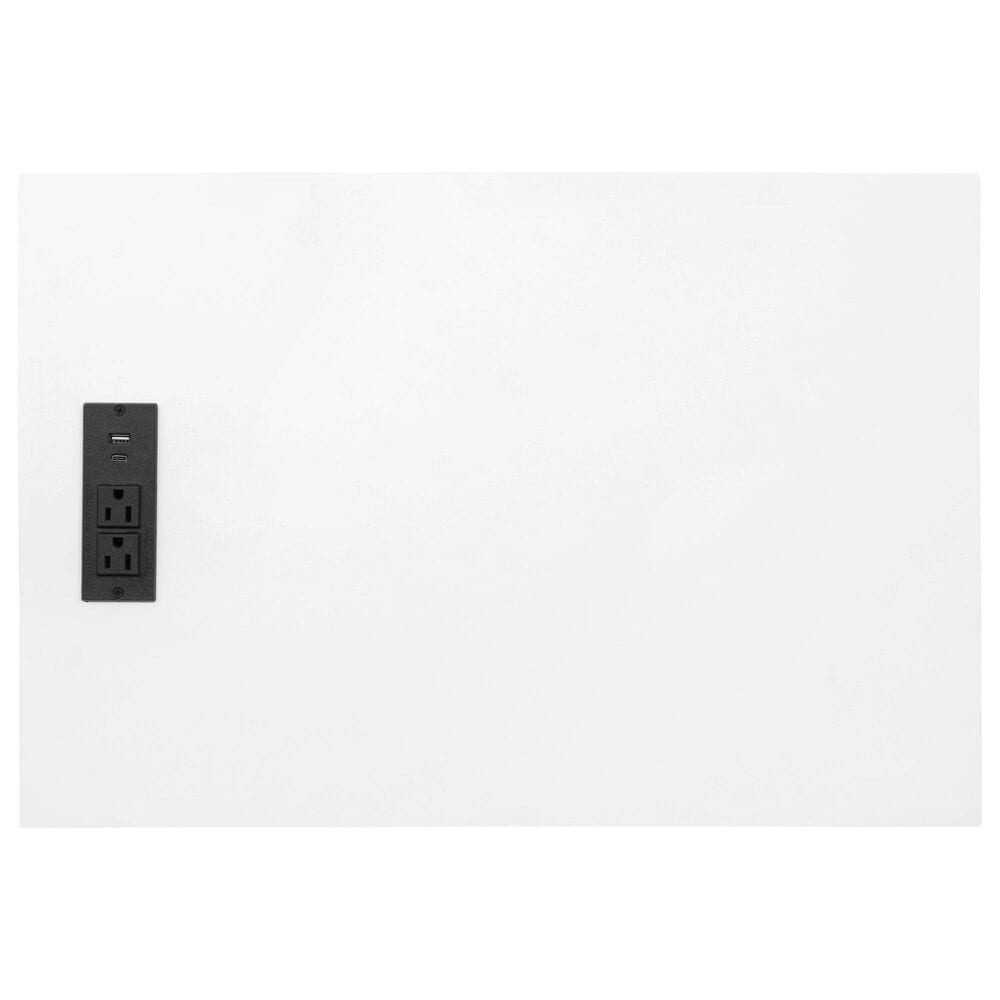 Linon Home Decor Birkdale Accent Table with USB Port in White, , large