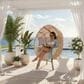 Hearth and Haven Outdoor Egg Chair with Lattice Back Natural in Beige, , large
