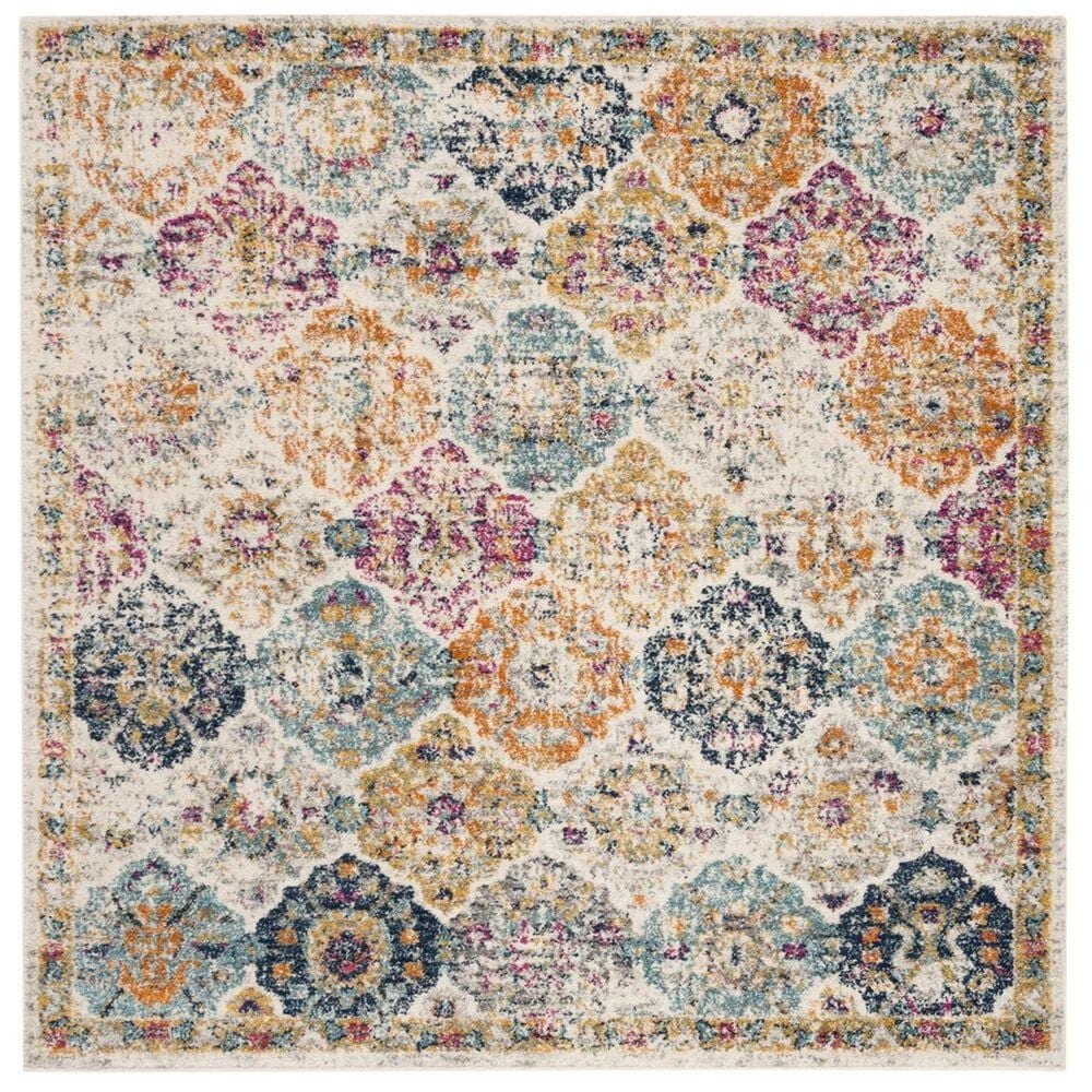 Safavieh Madison MAD611B-5SQ 5" Square Cream/Multi Area Rug, , large