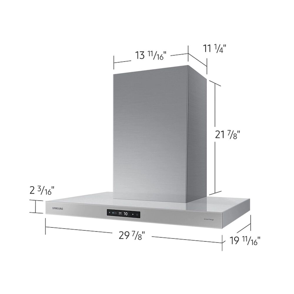 Samsung Bespoke 30&quot; Bespoke Smart Wall Mount Hood with LCD Display in Clean Grey, , large