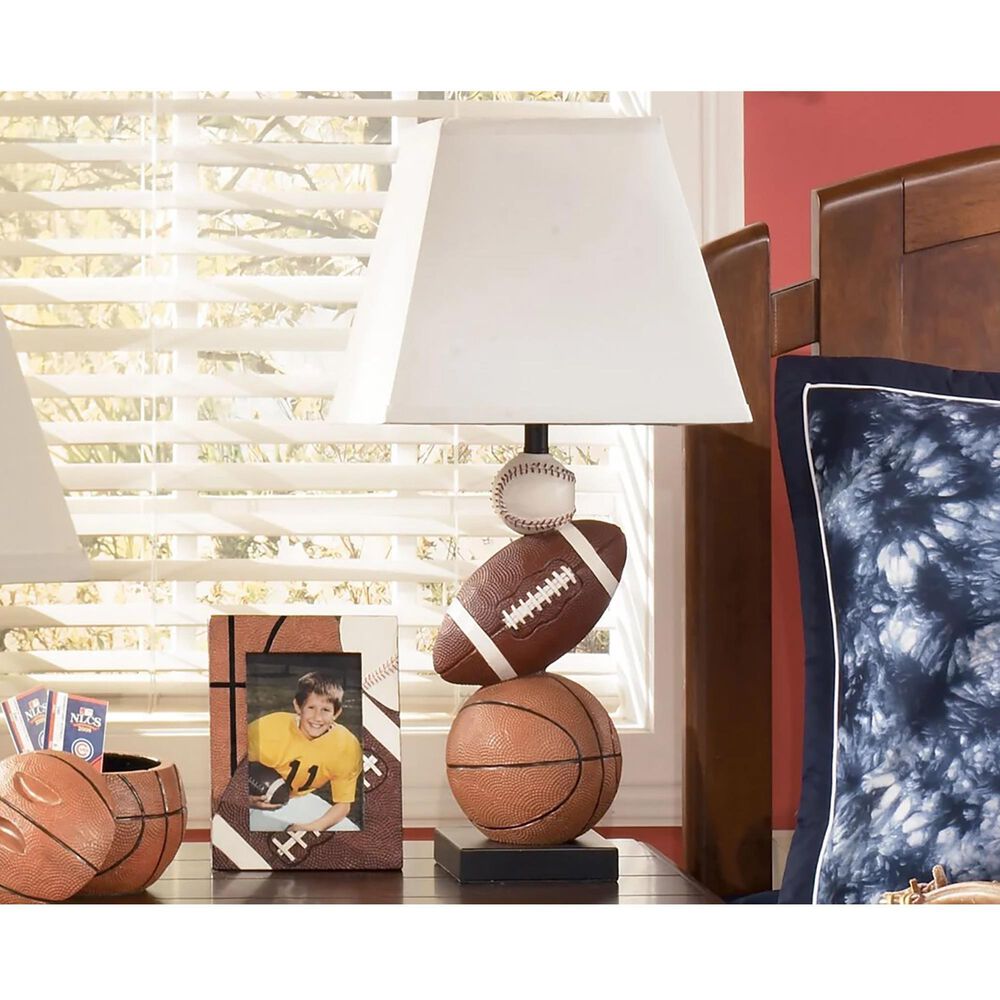 Signature Design by Ashley Nyx Table Lamp in Brown and Orange, , large