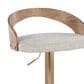 LumiSource Grotto Adjustable Swivel Barstool with Oat Fabric Upholstery in Gold and Whitewashed (Set of 2), , large
