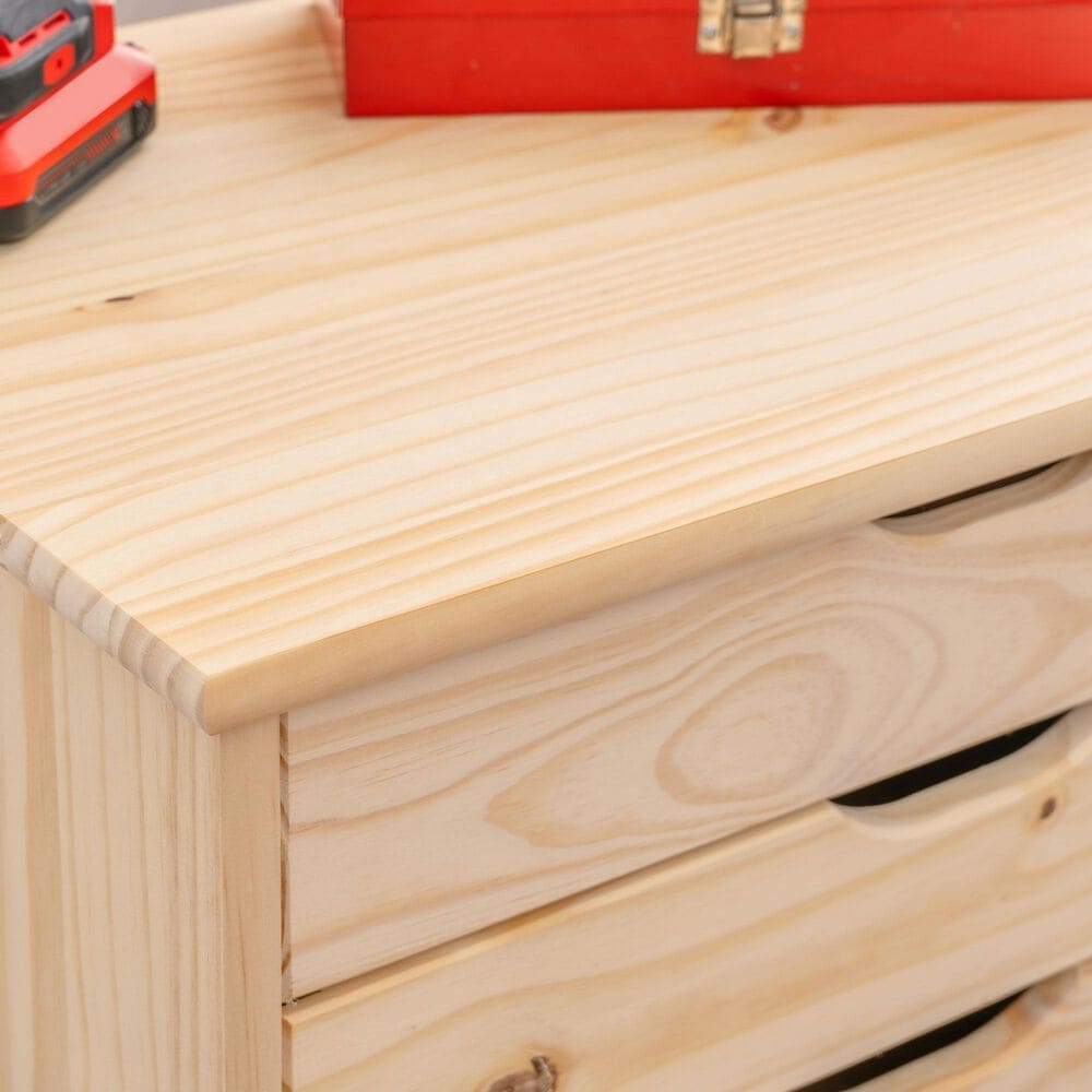 Linon Home Decor Cary 8-Drawer Rolling Cart in Unfinished, , large