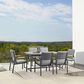 Blue River Royal Outdoor Dining Chair with Dark Gray Cushion in Black (Set of 2), , large