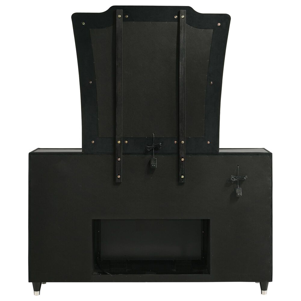 Pacific Landing Lorient Flame Box Dresser and Mirror in Black, , large