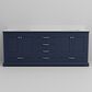 Lexora Home Dukes 80" Double Bathroom Vanity in Navy Blue with 2 cm White Quartz Top and Rectangular Sinks, , large