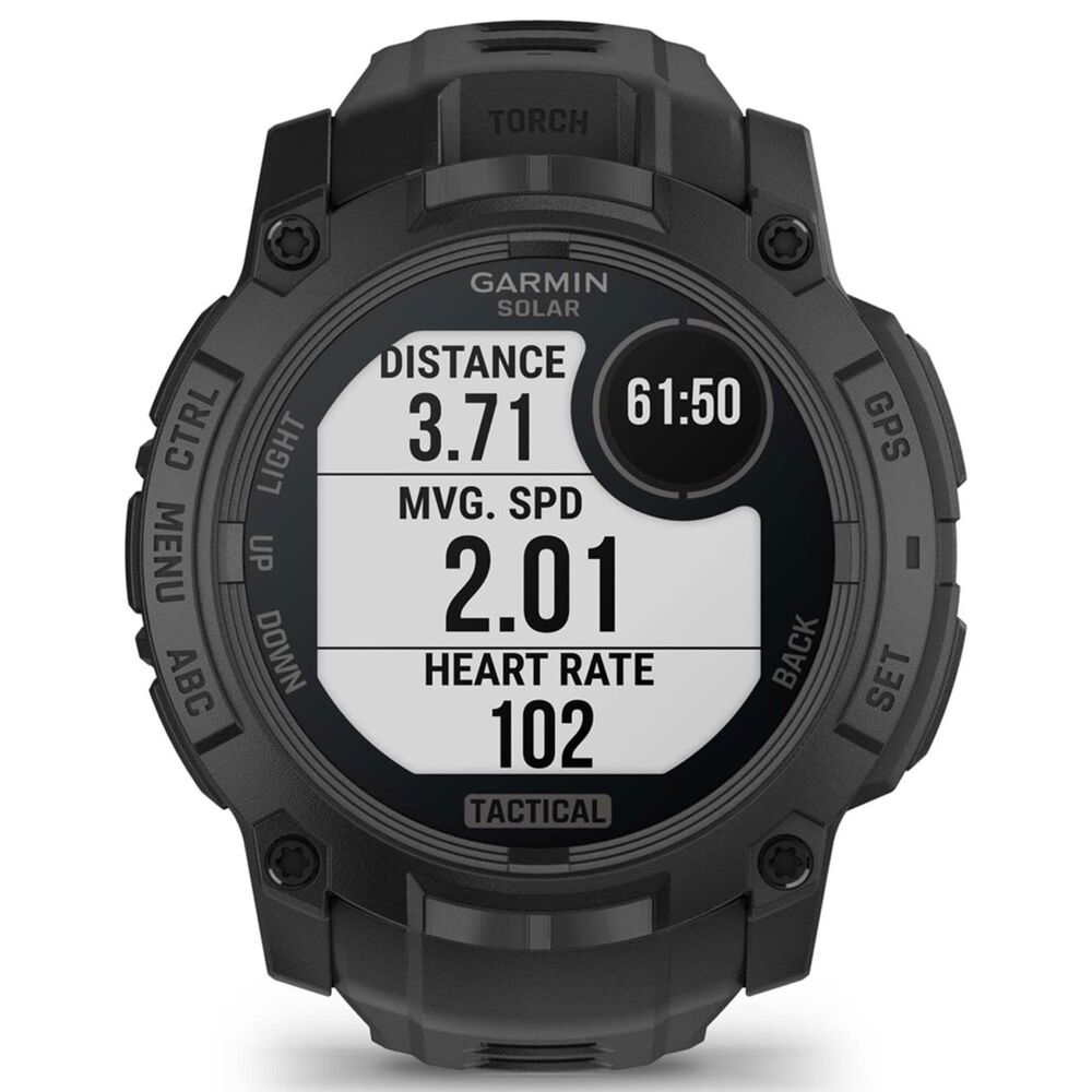 Garmin Instinct 3 Tactical Edition Solar Smartwatch 50mm Case with Silicone Sport Band in Black, , large