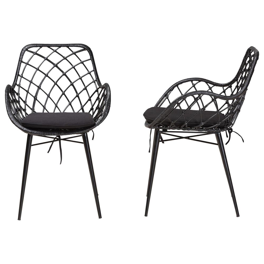 Baxton Studio Ballerina Arm Chair in Black (Set of 2), , large
