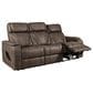 Aurora Furnishings Power Reclining Sofa with Power Headrests in Teramo Brown, , large